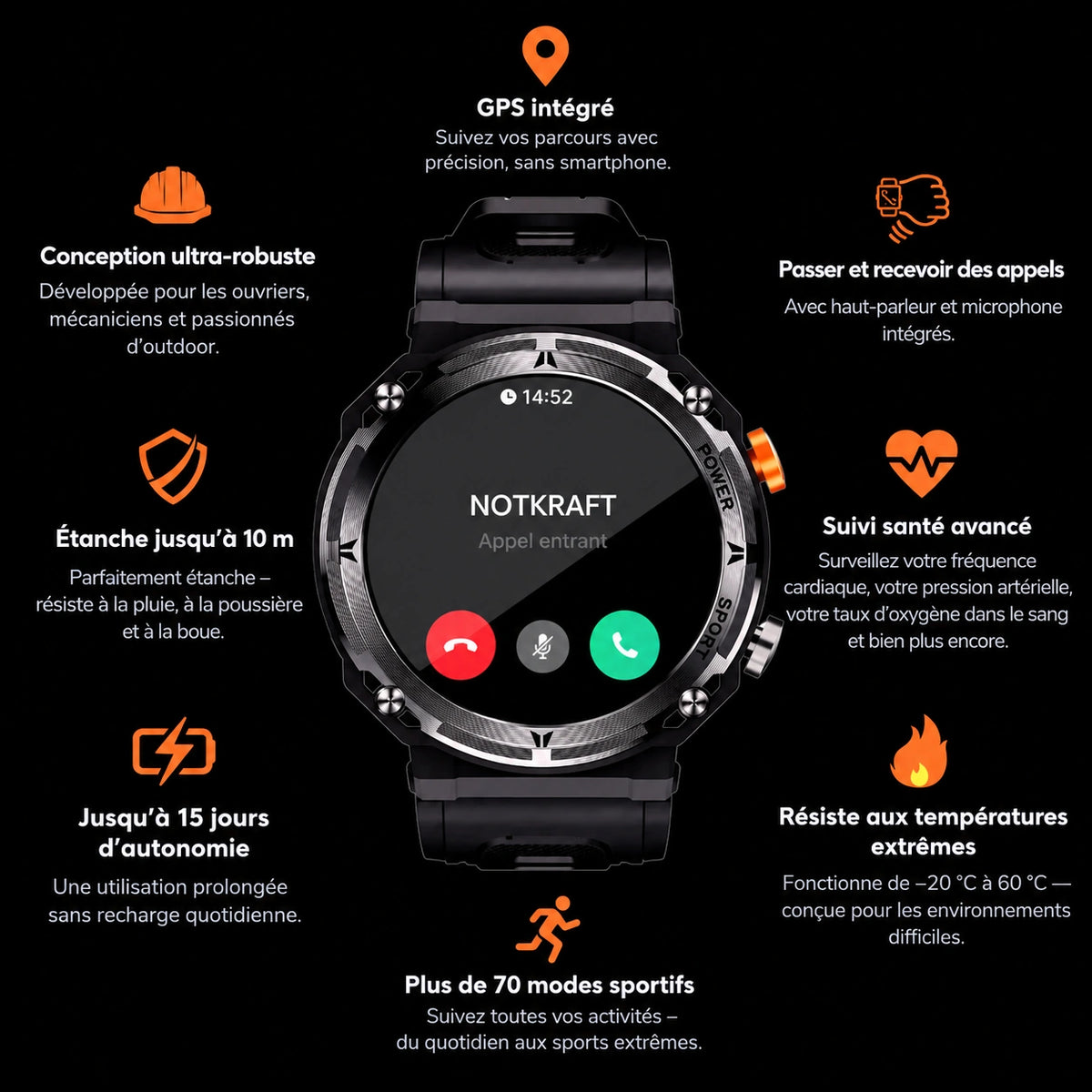 ArmyPro2™ – Montre connectée ultra-résistante