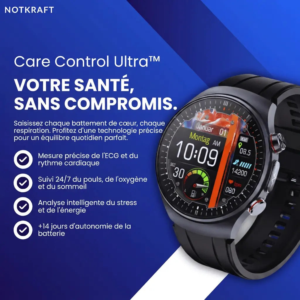 Care Control Ultra™ – Montre connectée santé & bien-être